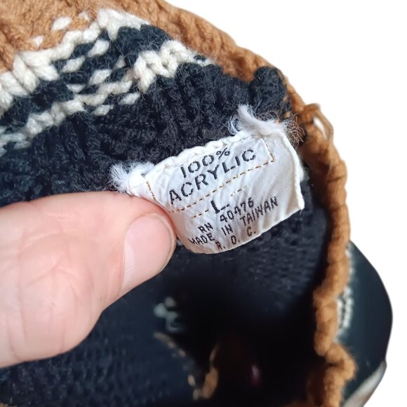 Vintage Women's Large Sweater 1970's Groovy Boho Ski Bunny Long Sleeve Knit - Picture 11 of 11